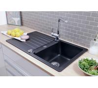 Évier De Cuisine Évier Encastré Évier En Granit 86 X 50 Noir Respekta Austin