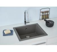 Evier de Cuisine Évier Encastré Granit Mineralite 50 x 44 Gris respekta Ohio