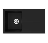 Evier de Cuisine Évier Encastré Granit Optique Mineralite 86 x 50 Noir respekta