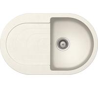 Evier de Cuisine Évier Granit Encastré 79x50 Blanc respekta Par Schock