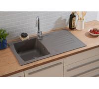 Evier de Cuisine Évier Granit Mineralite 86 X 50 CM Gris respekta Boston