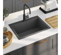 Evier de cuisine fait main Noir Acier inoxydable