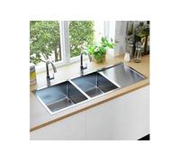 vidaXL Evier de Cuisine Fait à la Main Evier Rectangulaire Evier Encastré Évier à Vasque Intérieur Résistant Maison Robuste 145081