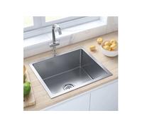 vidaXL Evier de Cuisine Fait à la Main Intérieur Lavabo Maison Argenté Acier Inoxydable