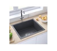 vidaXL Evier de Cuisine Fait à la Main Intérieur Maison Lavabo de Salle de Bain Noir Acier Inoxydable