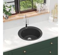 Evier de Cuisine Granit Rond Blanc Encastré Réversible Maison Intérieur vidaXL