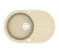 Évier de cuisine Granit Seul lavabo Ovale Beige