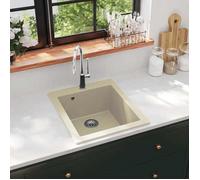 Évier de cuisine Granit - VIDAXL - Seul lavabo - Beige