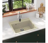 Évier de cuisine Granit - VIDAXL - Seul lavabo - Beige
