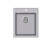 vidaXL Évier de cuisine Granite Gris encastrable 1 bac lave‑main