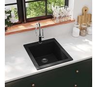 Évier de Cuisine Granite Gris Lave-main Lavabo Évier à Encastrer vidaXL