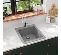 Évier de Cuisine Granite Gris Lave-main Lavabo Évier à Encastrer vidaXL