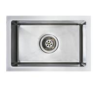Évier de cuisine inox brossé fait main 44x29x20 cm antibruit sans plomb