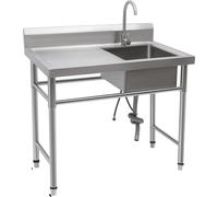 Evier de cuisine, inox, design libre, slot de droite