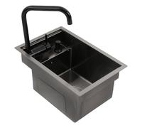 Évier de cuisine invisible en acier inoxydable - Petit évier encastrable - Évier de cuisine avec couvercle de robinet - Distributeur de savon pour maison, bars, cafés - 45 x 30 x 23 cm