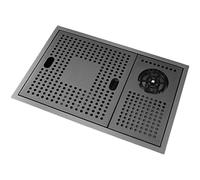 Évier De Cuisine Invisible,Évier De Bar en Acier Inoxydable avec Rince-Verre, avec Lave-Tasses Pulvérisateur pour Hôtel Café Restaurant (Color : Black-A, S : 60x43x21cm)