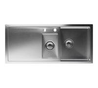 Klarstein Évier de cuisine TitanSteel 1.5 - Inox 304 bac 1,5 avec égouttoir, trop-plein 100x45 cm