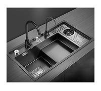 Évier de cuisine multifonction en acier inoxydable avec barre d'étape, idéal pour camping-car et maison, montage sur le dessus, installation et design Slish