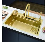 Évier de cuisine multifonction en acier inoxydable, poste de travail, grand format, à poser/à encastrer/sous plan (8045)