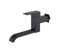 Évier de cuisine murale Appuyez sur 180 ° Rotation Single Cold Square Pipe de pointe de pointe en haut Open Open Handle Single Hole G1 / 2, Chrome LWX