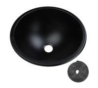 Évier de Cuisine Noir Rond, Évier en Acier Inoxydable 304, Orifice de Vidange Rond de 12 Pouces de 40mm, Évier de Camping-car à Cuve Unique de Grande capacité Facile à Entretenir