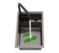 Évier de cuisine peu encombrant - Mini lavabo caché - En acier inoxydable - Pour une utilisation rapide dans les grandes cuisines - 45 x 30 x 23 cm