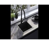 Evier De Cuisine Rea Leo Lavabo De Cuisine Noir 40 X 45 X 18,5 Cm