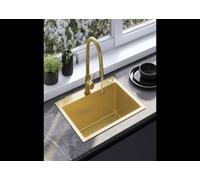 Evier De Cuisine Rea Liam Lavabo De Cuisine Or Brossé 58 X 45 X 18,5 Cm