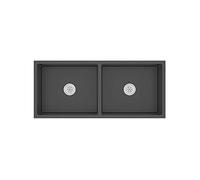 Évier de cuisine - VIDAXL - Rectangulaire - 2 bacs - Inox noir - Design contemporain