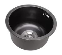 Évier de Cuisine Rond en Acier Inoxydable, Haute capacité, Excellent Drainage, 11.73in de Grande Taille, Bol Unique avec Accessoires de Vidange (Nano diamant noir)