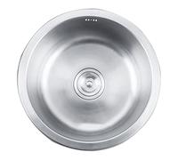 évier De Cuisine Rond évier Simple 304 en Acier Inoxydable évier Fait à La Main évier De Bar sous Le Comptoir Mini évier Simple évier De Cuisine, Silver, 30cm