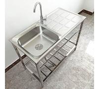 Évier de cuisine simple en acier inoxydable avec robinet - Évier utilitaire autonome pour un usage commercial, facile à installer/nettoyer, idéal pour le garage, la buanderie, l'extérieur