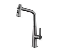 Évier de cuisine Tap avec parier de mélangeur Tapeur Évier de cuisine avec 360 ° Tapis de cuisine pivotants avec traction avec 3 modes de cuisine à manche unique Taps de cuisine Chrome plaqué LWX
