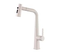 Évier de cuisine Tap avec parier de mélangeur Tapeur Évier de cuisine avec 360 ° Tapis de cuisine pivotants avec traction avec 3 modes de cuisine à manche unique Taps de cuisine Chrome plaqué LWX