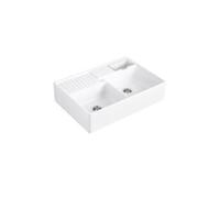 Evier de cuisine tradition - blanc ceramicplus, avec vidage automatique