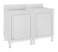 Évier de cuisine - VIDAXL - 120x60 cm - Acier inoxydable - Armoire de rangement - Pieds réglables