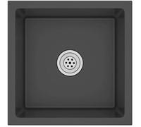 Évier de Cuisine - VIDAXL - Fait à la Main - Acier Inoxydable Noir - Carré - 1 Bac