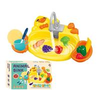 Évier de jeu à eau courante, jouets d"évier de cuisine | Faites semblant de travailler sur l"évier - Jouets flottants de piscine avec un vrai robinet et des ustensiles de cuisine mis à jour