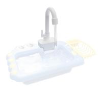 Évier de Jeu avec Robinet à Circulation d'eau Courante, Jouets de Cuisine pour Tout-Petits avec égouttoir à Vaisselle, Jouets électriques d'été pour Enfants pour Laver Les légumes, Jeu simulat