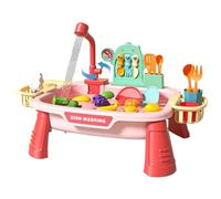 Évier de Jeu électrique Style2 33 pièces/Ensemble, évier à Eau Courante à Circulation pour Tout-Petits avec Panier de vidange, Jeu Simulation éducatif