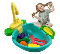 Évier de Jeu pour Enfants avec Robinet 11, 42x13, 39x11, 02 Pouces Évier de Jeu Simulation électrique avec Interrupteur Rotatif d'eau Courante développement pour Faire Semblant, Pas Batterie.