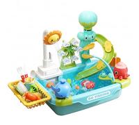 Évier de jeu pour enfants, évier pour tout-petits avec ensemble de jouets à eau courante - Table à eau multifonctionnelle avec circulation automatique, jouet en plastique capacité pour les