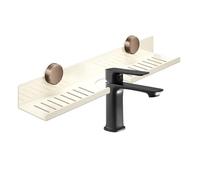Évier de la salle de bain étagère - Rangage de rangement en carbone Rack de rangement en acier en carbone Type de amovible Sold étanche à économie d'espace | Étagère murale pour les accessoir