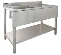 Evier de Laboratoire Acier Inox 1 Bac Egouttoir à Droite Argent G