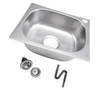 Évier de lavage à vaisselle carré en acier inoxydable - Éviers de cuisine carrés - Lavabo à la main - Lavabo durable - Cuve simple - Lave-vaisselle - Piscine - Balcon carré