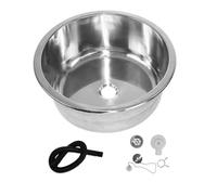 Évier de lavage à vaisselle en acier inoxydable rond pour lave-vaisselle, piscine, lavage à la main, évier durable à cuve unique