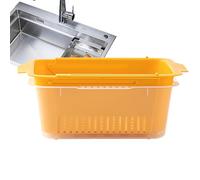 Évier de panier d'escruné - 11.18x9.45x4.53 pouces Double couche Séchage collanture pour cuisine, draineur à vaisselle réglable avec drainage d'eau efficace, lavabo organisateur pour les bols d'ustens