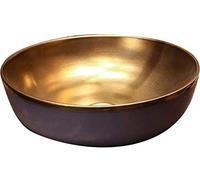 Évier de salle de bain industriel noir à poser au-dessus du comptoir - Lavabo émaillé moderne en métal H - Parfait pour la décoration d'intérieur contemporaine E 4215 cm