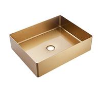 Évier de salle de bain rectangulaire en acier inoxydable pour hôtel, comptoir moderne, lavabo, élégant lavabo encastré, design artistique