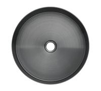 Évier de salle de bain rond en acier inoxydable brossé noir avec bonde pop-up pour comptoir design élégant pour salles de bains modernes